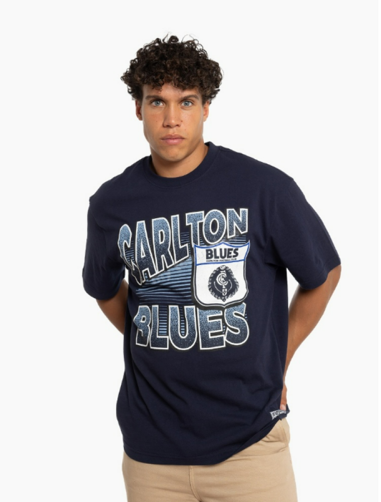 Carlton Blues Afl Inline Stack Tee Stack Tee