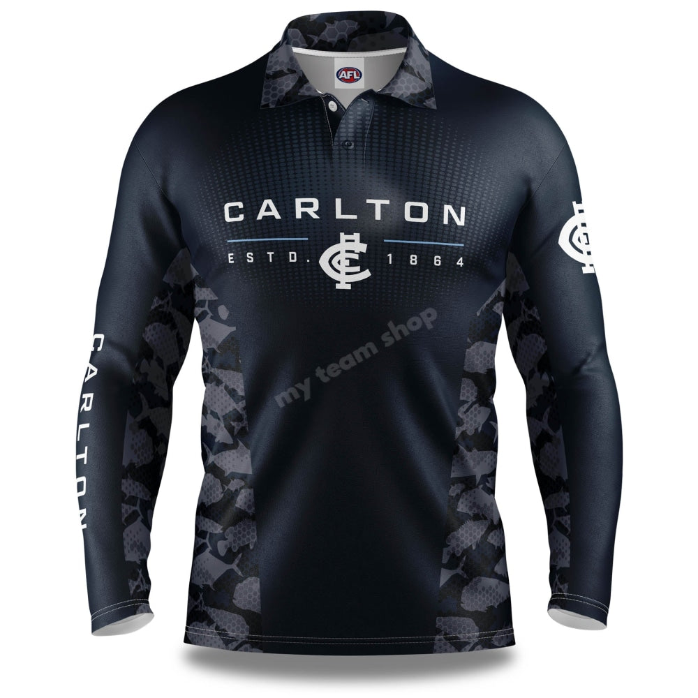 Carlton Blues AFL Reef Runner Fishing Shirt Shirts & Tops