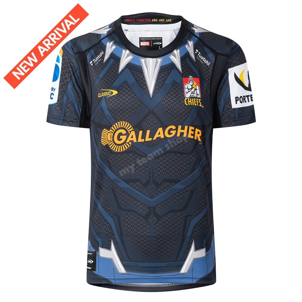 CHIEFS RUGBY BLACK PANTHER MARVEL JERSEY Rugby Jersey