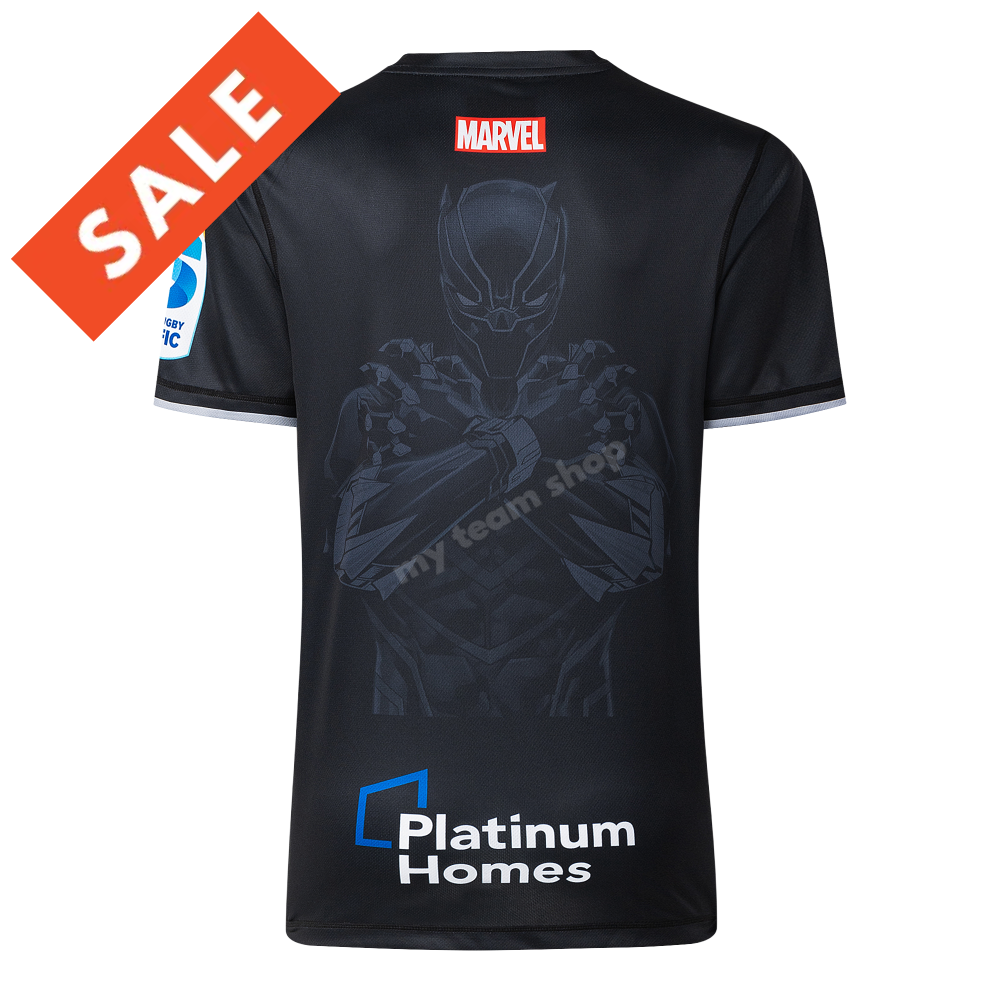 CHIEFS RUGBY BLACK PANTHER MARVEL WARM UP TEE Rugby Warm up Tee