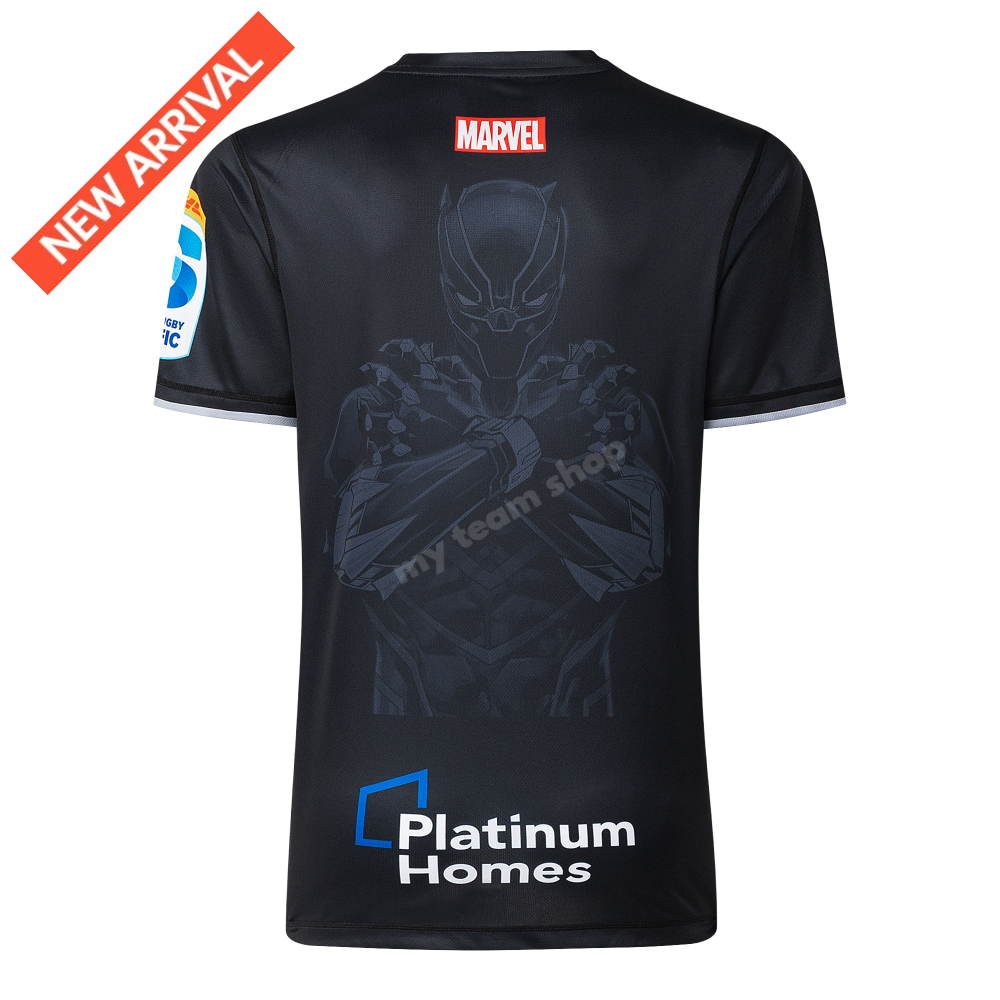 CHIEFS RUGBY BLACK PANTHER MARVEL WARM UP TEE Rugby Warm up Tee