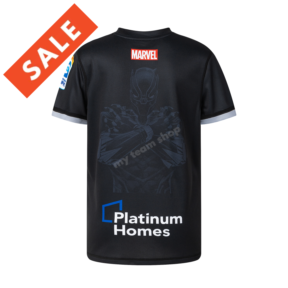 CHIEFS RUGBY BLACK PANTHER YOUTH MARVEL WARM UP TEE Rugby Warm up Tee