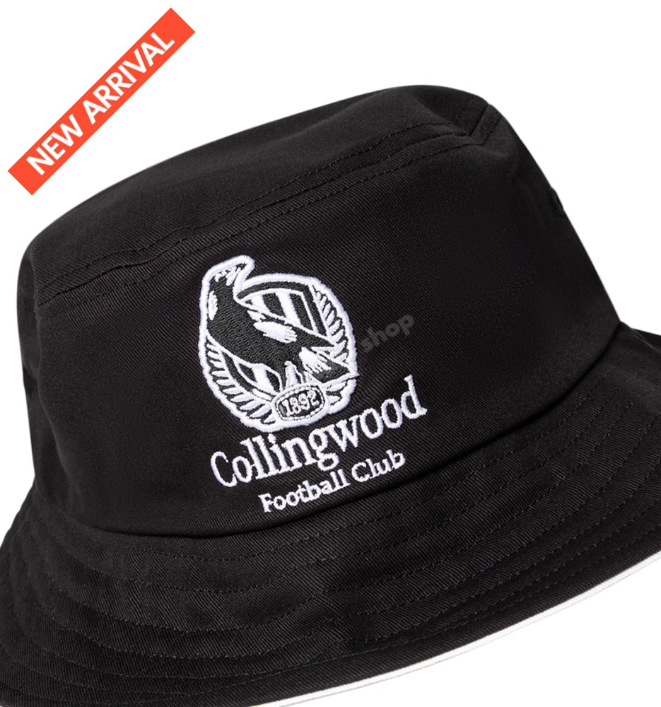 COLLINGWOOD MAGPIES AFL CREST BUCKET HAT AFL Headwear