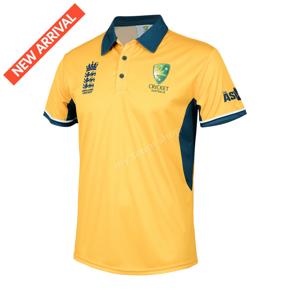 CRICKET AUSTRALIA ASHES 25/26 GOLD SPORTMESH POLO