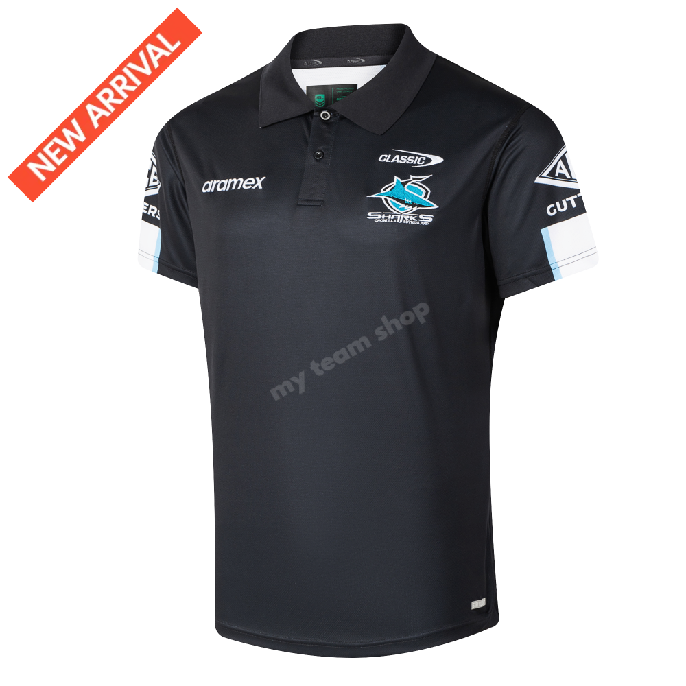 CRONULLA SHARKS 2026 NRL BLACK MEDIA POLO NRL Media Polo