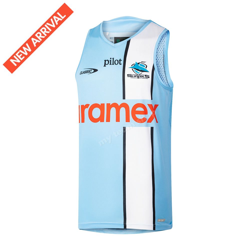 CRONULLA SHARKS 2026 NRL SKY BLUE TRAINING SINGLET NRL Training Singlet