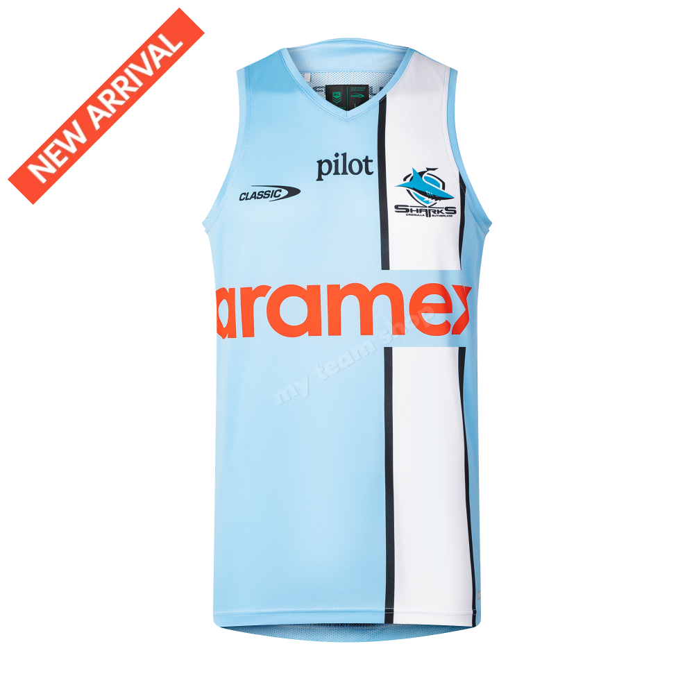 CRONULLA SHARKS 2026 NRL SKY BLUE TRAINING SINGLET NRL Training Singlet