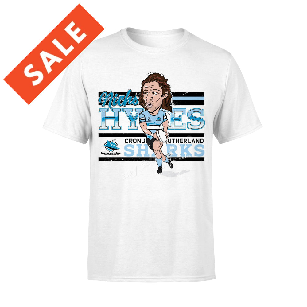 Cronulla Sharks Nicho Hynes Nrl Caricature Tee Caricature Tee