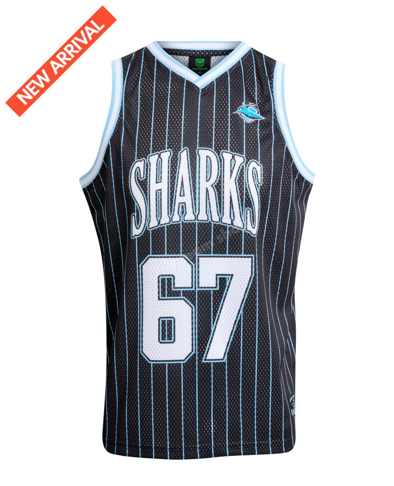 CRONULLA SHARKS NRL ADULT BASKETBALL SINGLET NRL Basketball Singlet