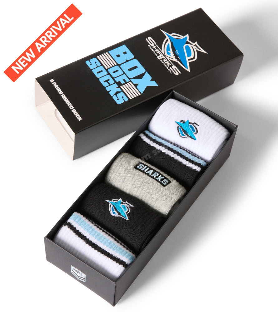 CRONULLA SHARKS NRL EVERYDAY BOX OF SOCKS NRL Everyday Socks