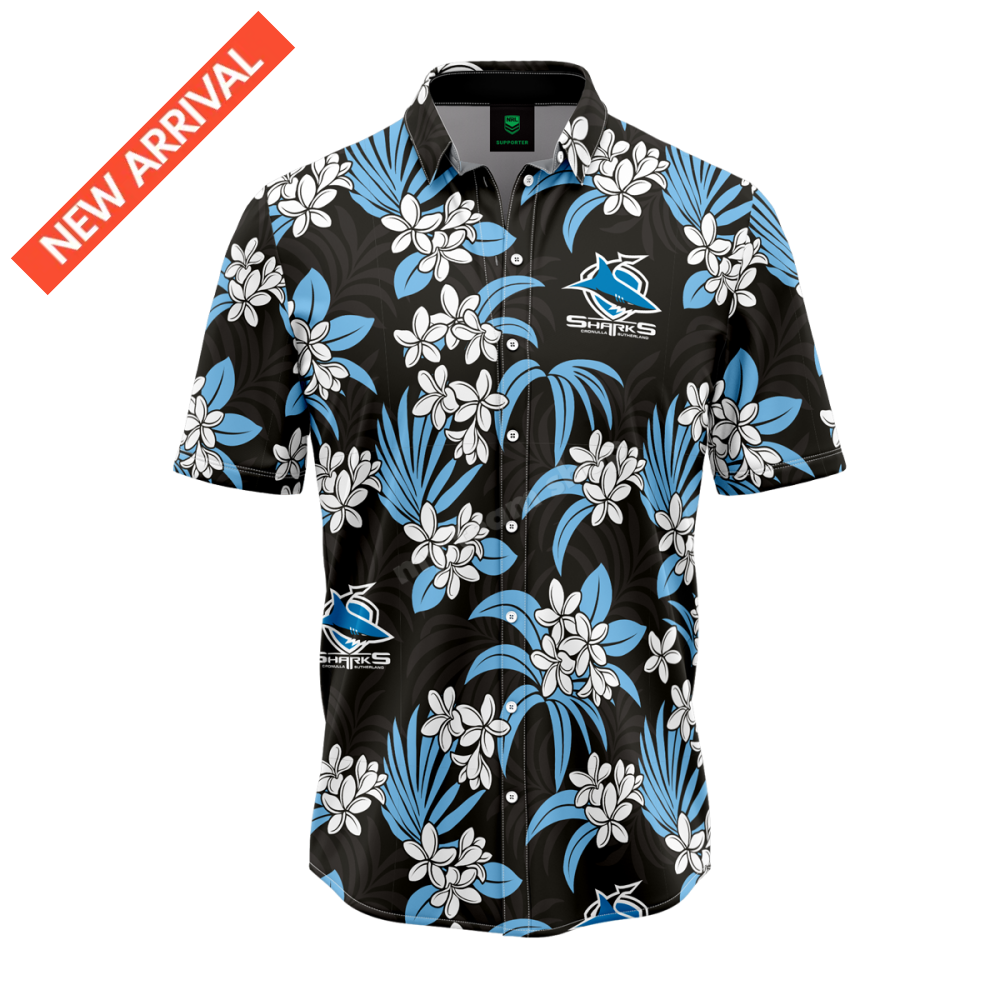 CRONULLA SHARKS NRL ’’REEF’’ HAWAIIAN SHIRT NRL Hawaiian Shirt