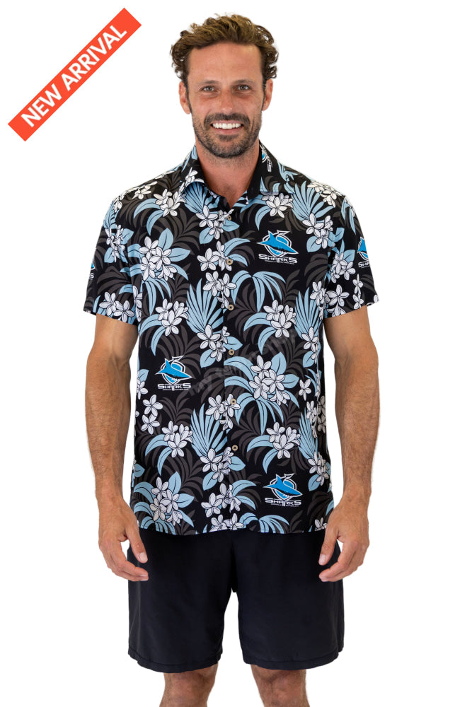 CRONULLA SHARKS NRL ’’REEF’’ HAWAIIAN SHIRT NRL Hawaiian Shirt