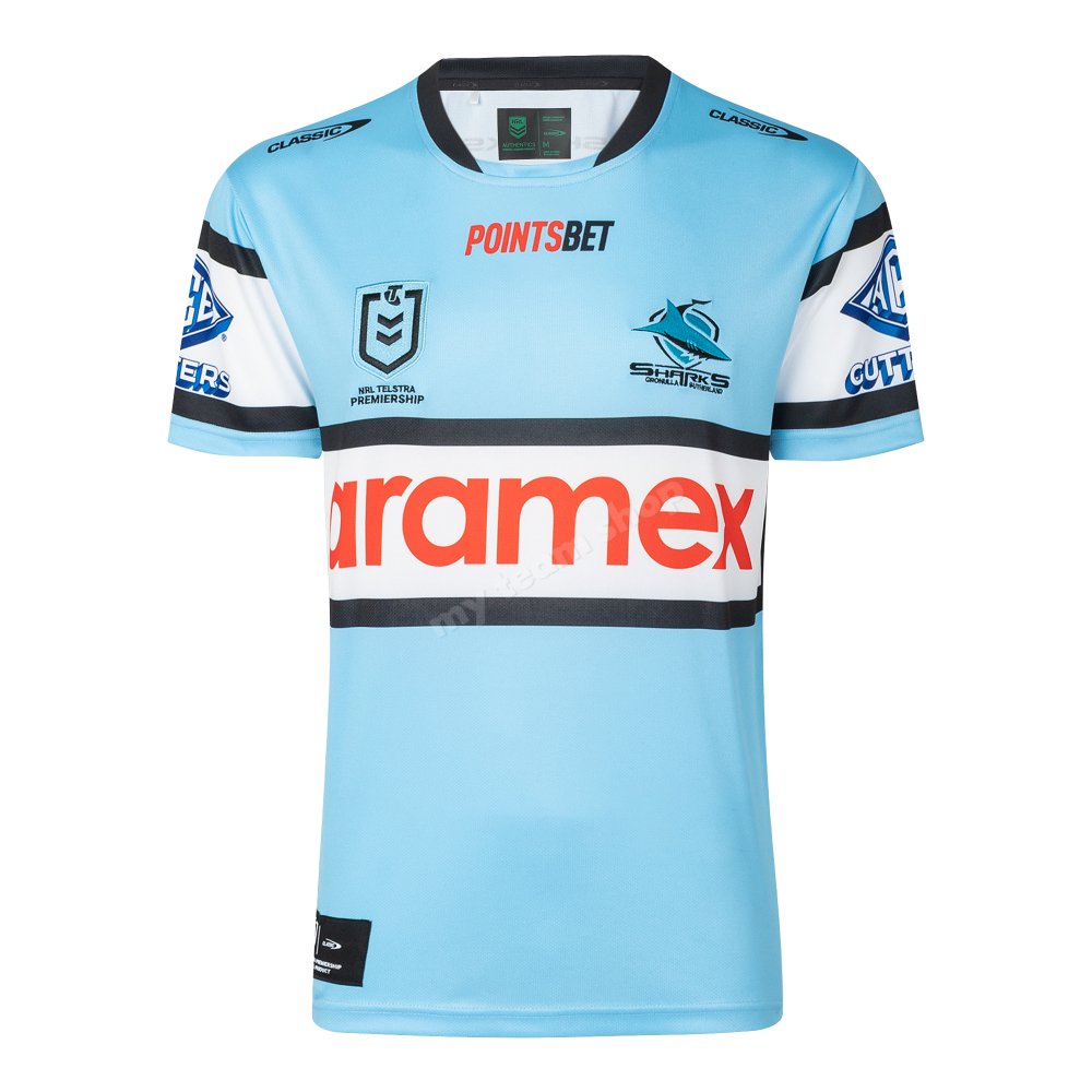 Cronulla-Sutherland Sharks 2024 NRL home jersey Shirts & Tops