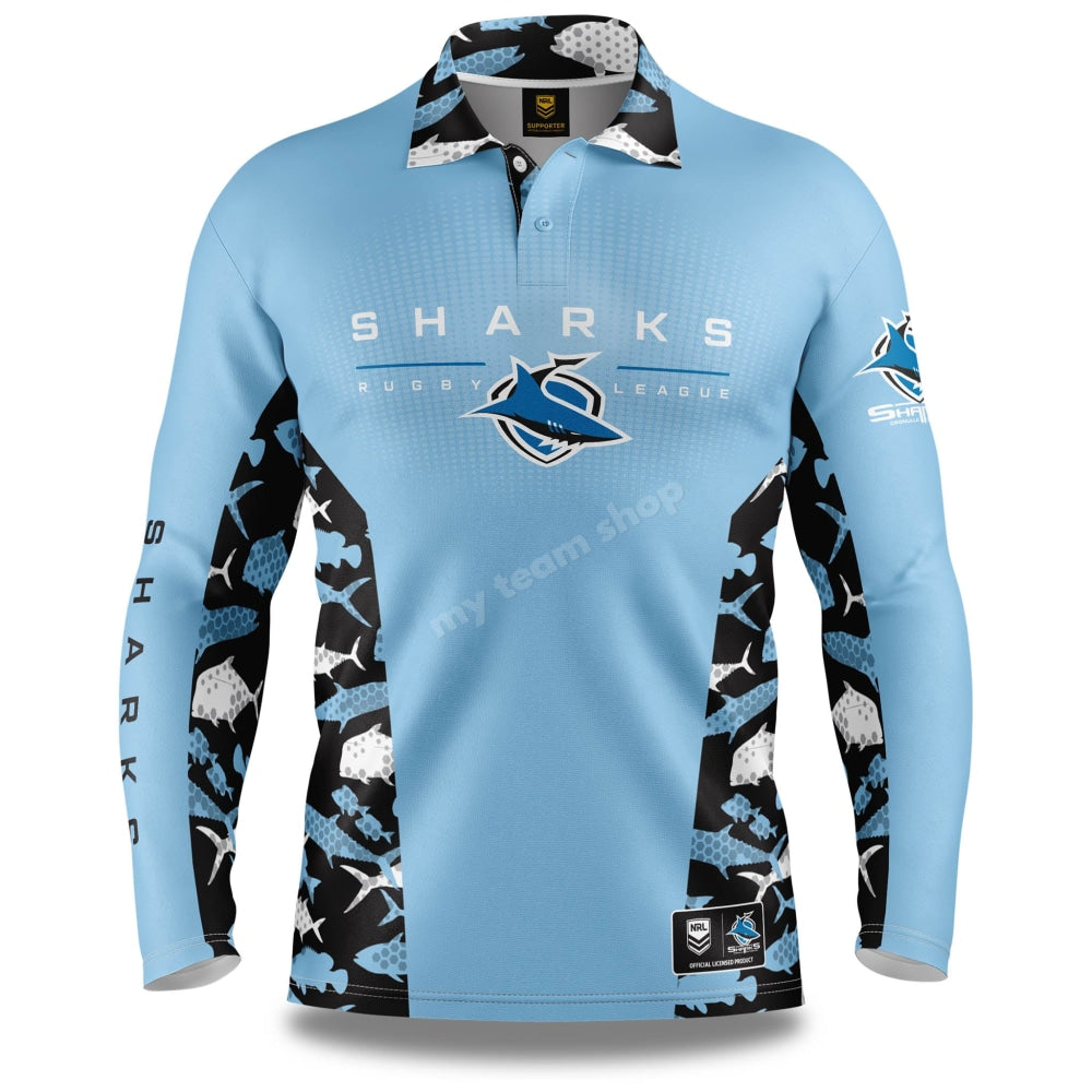 Cronulla-Sutherland Sharks NRL Reef Runner Fishing Shirt Shirts & Tops