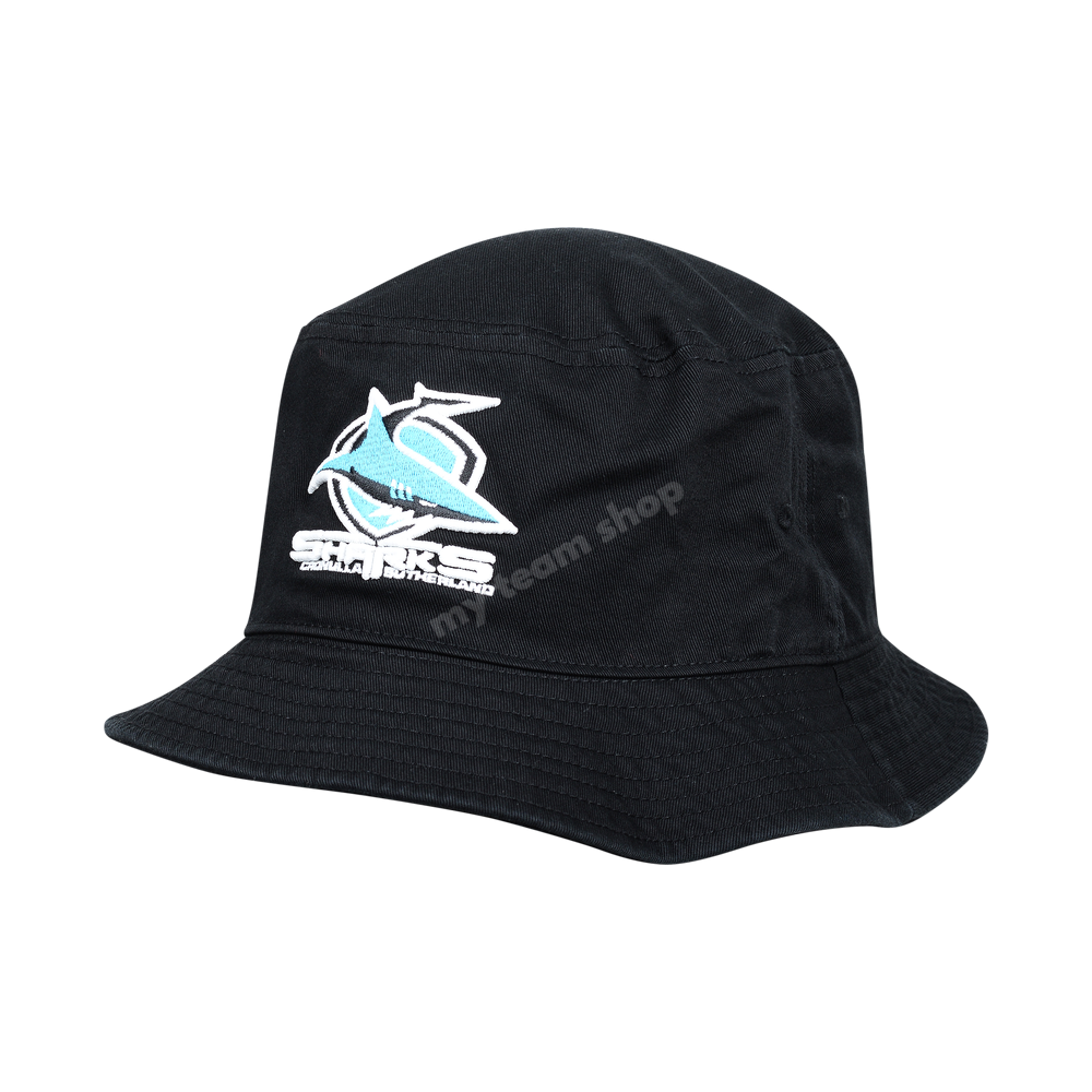 Cronulla-Sutherland Sharks Nrl Twill Bucket Hat Black Headwear