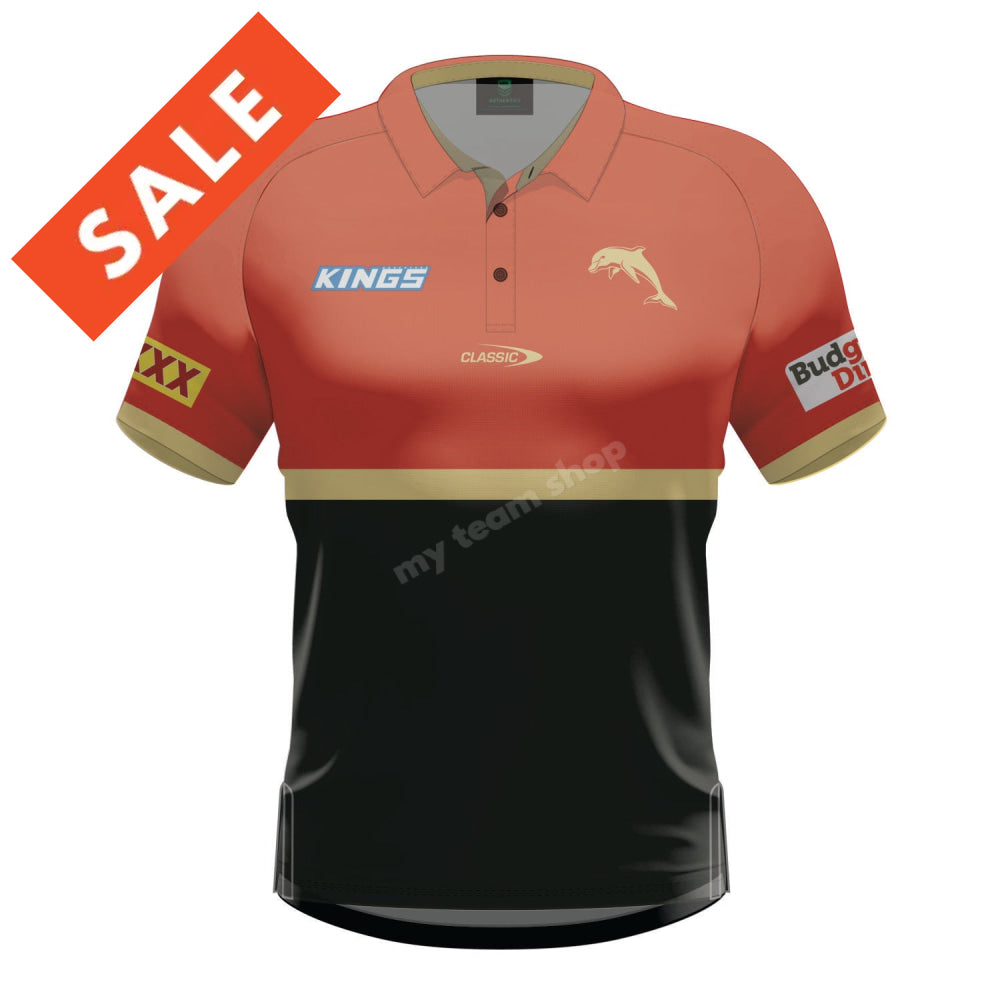 Redcliffe Dolphins 2024 NRL Mens Media Polo Media Polo