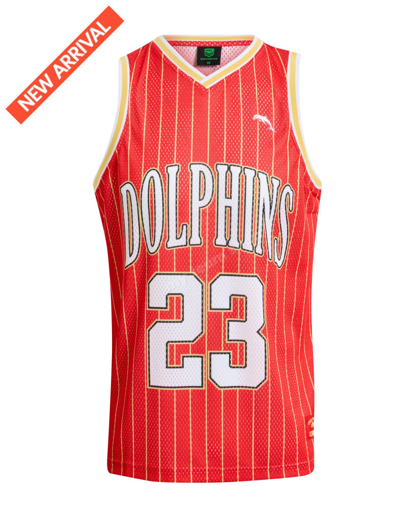 DOLPHINS NRL ADULT BASKETBALL SINGLET NRL Basketball Singlet