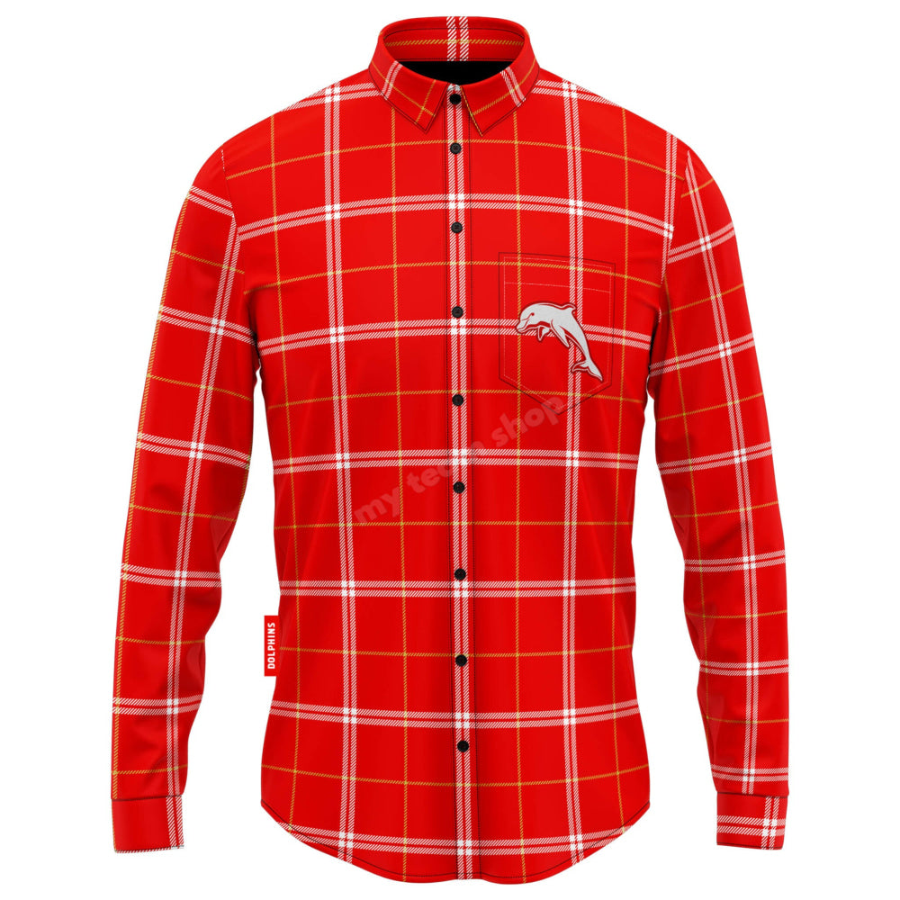 Dolphins Nrl ’Mustang’ Flannel Shirt Flannel Shirt