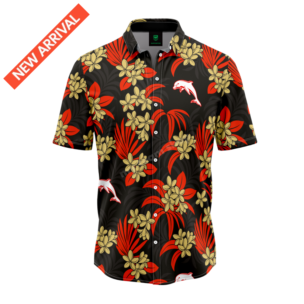 DOLPHINS NRL ’’REEF’’ HAWAIIAN SHIRT NRL Hawaiian Shirt