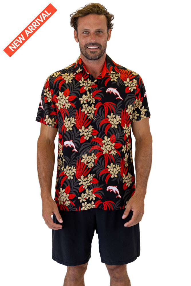 DOLPHINS NRL ’’REEF’’ HAWAIIAN SHIRT NRL Hawaiian Shirt