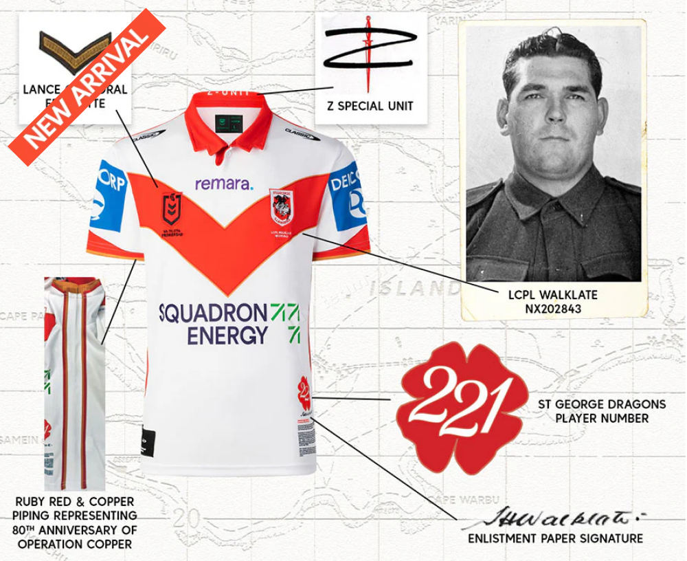 DRAGONS 2025 NRL ANZAC JERSEY NRL Replica Jersey