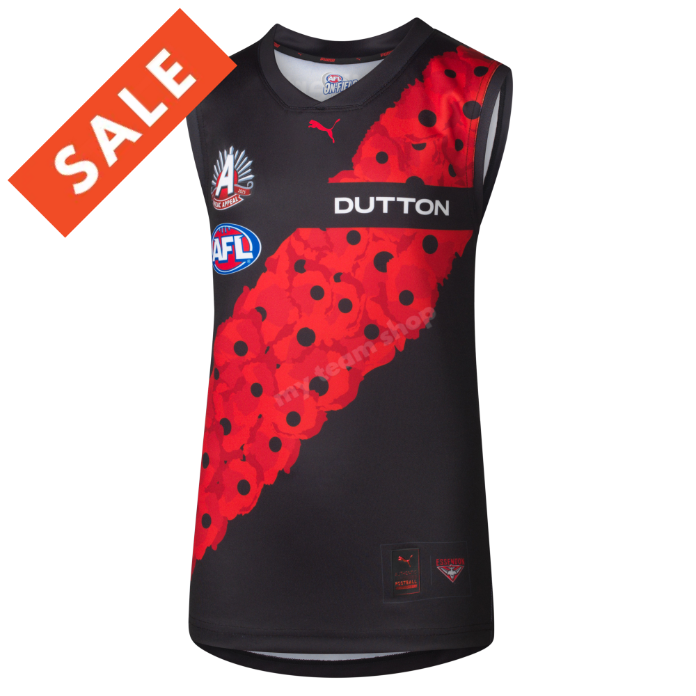 ESSENDON BOMBERS 2025 AFL ANZAC GUERNSEY AFL Guernsey