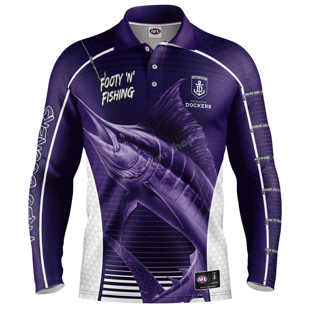 Fremantle Dockers Afl ’Marlin’ Fishing Shirt Nrl Fishing Shirt