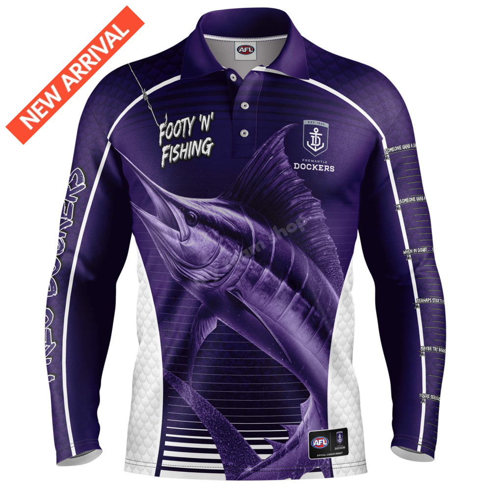 Fremantle Dockers Afl ’Marlin’ Fishing Shirt Nrl Fishing Shirt