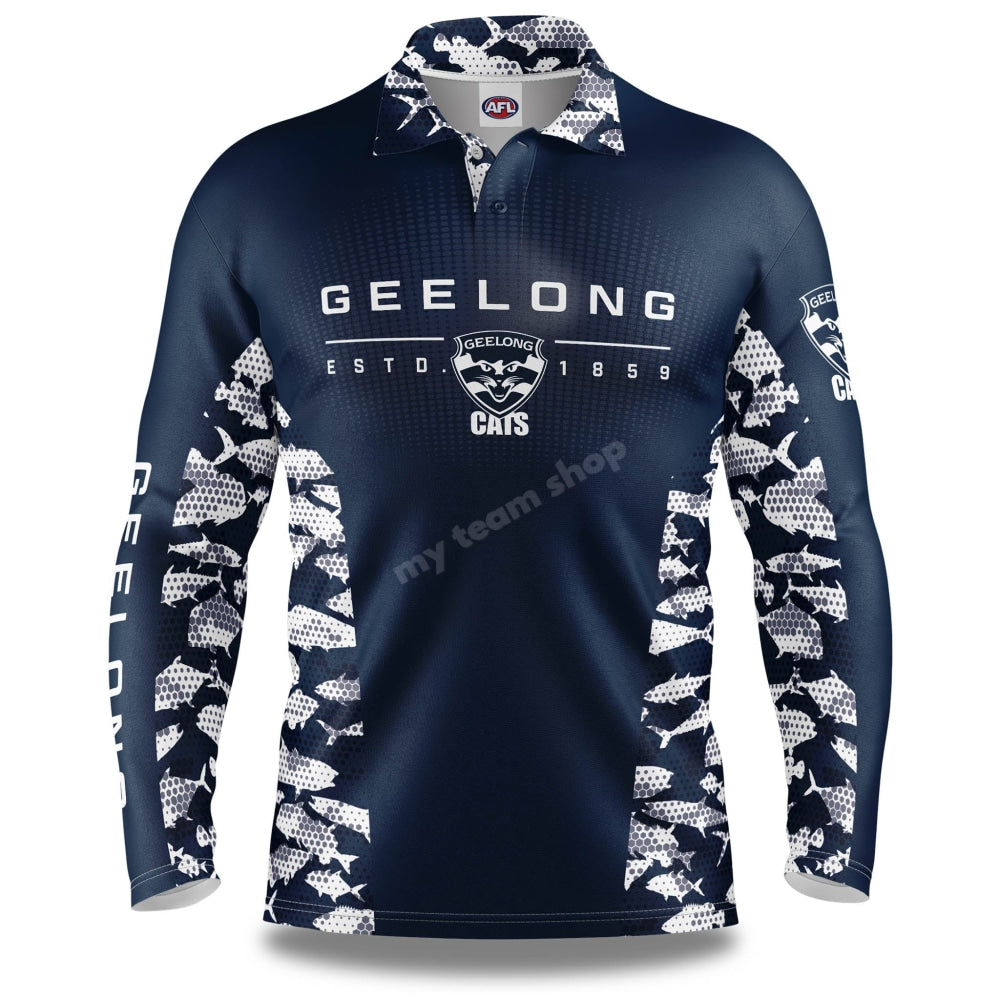Geelong Cats AFL Reef Runner Fishing Shirt Shirts & Tops