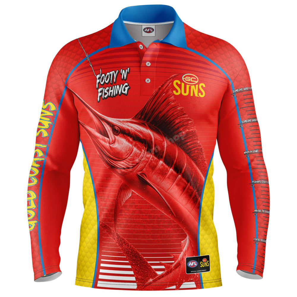 Gold Coast Suns Afl ’Marlin’ Fishing Shirt Nrl Fishing Shirt