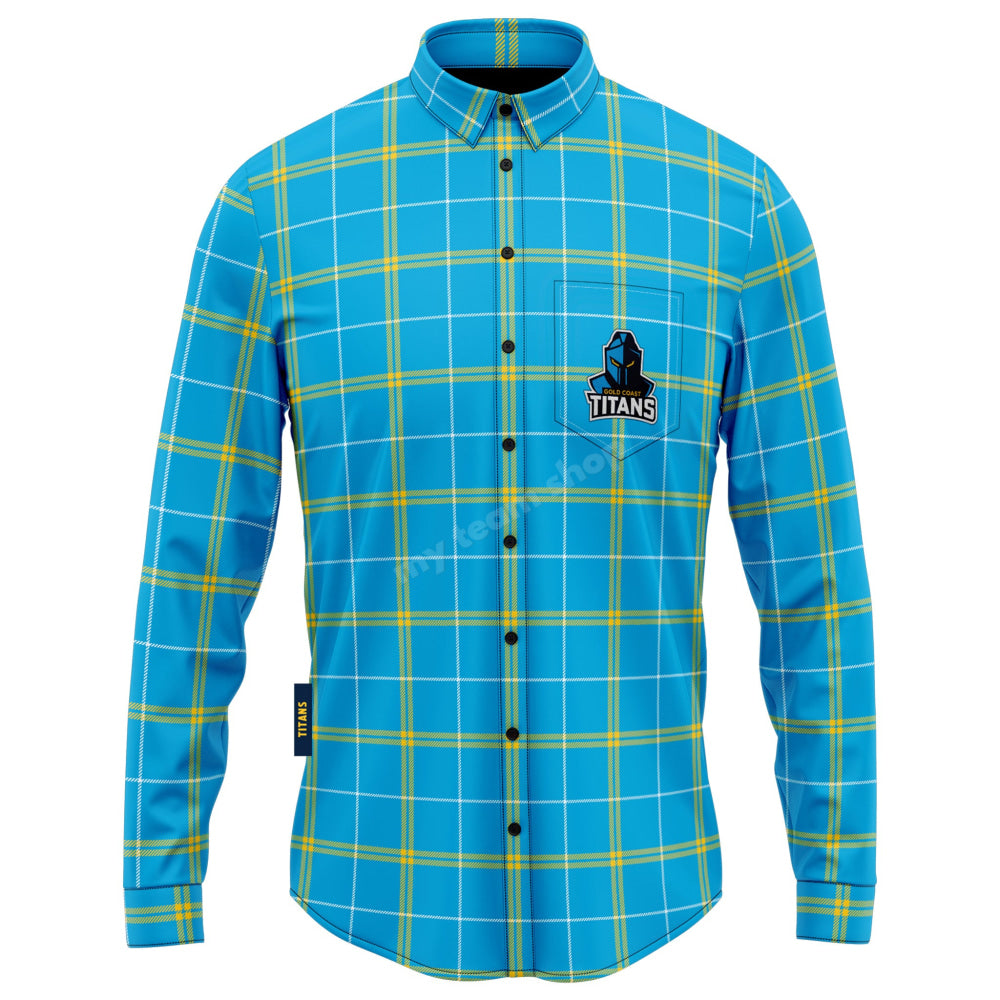 Gold Coast Titans Nrl ’Mustang’ Flannel Shirt Flannel Shirt