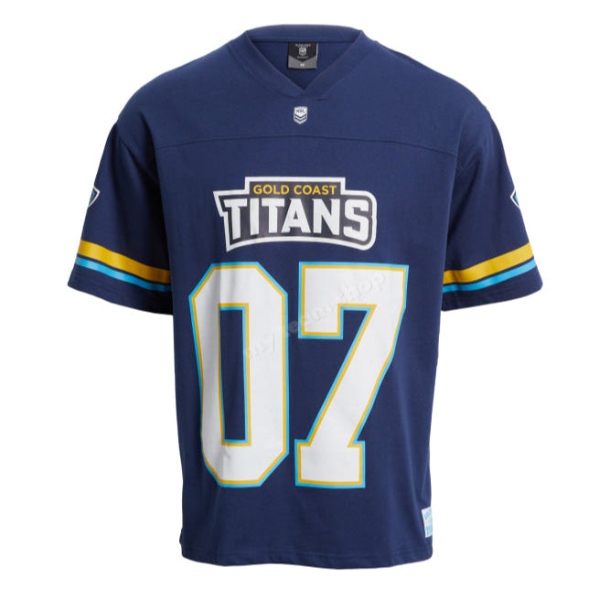 Gold Goast Titans Nrl Oversized Gridiron T-Shirt Gridiron Shirt