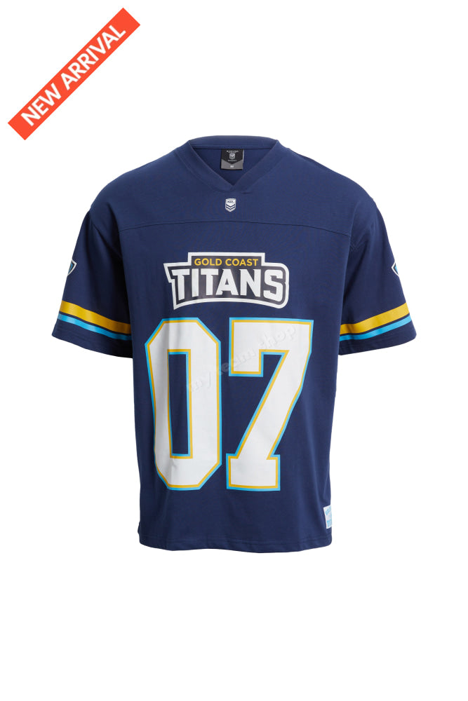 Gold Goast Titans Nrl Oversized Gridiron T-Shirt Gridiron Shirt