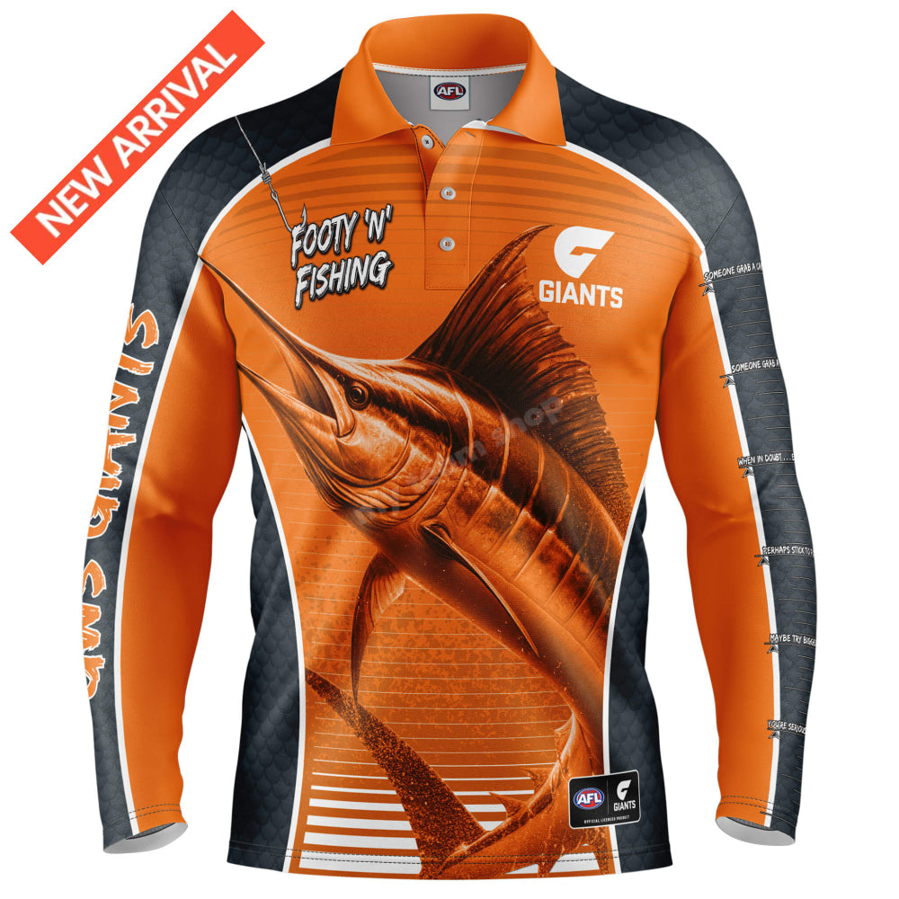 Gws Giants Afl ’Marlin’ Fishing Shirt Nrl Fishing Shirt