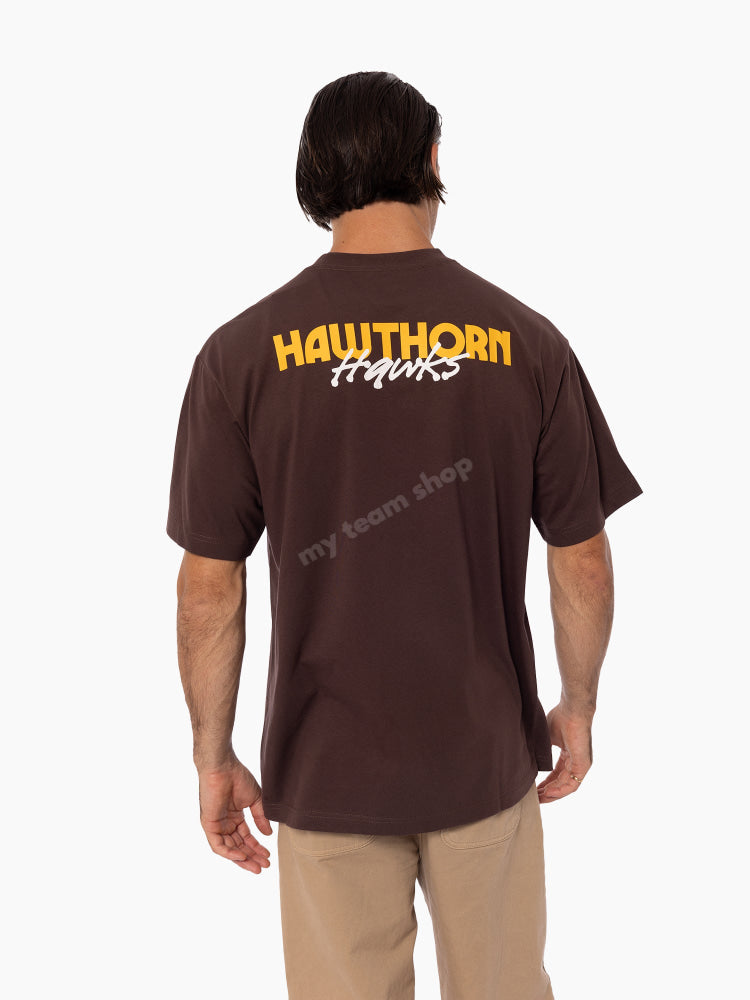 HAWTHORN HAWKS AFL THROWBACK LOGO TEE AFL Throwback Tee