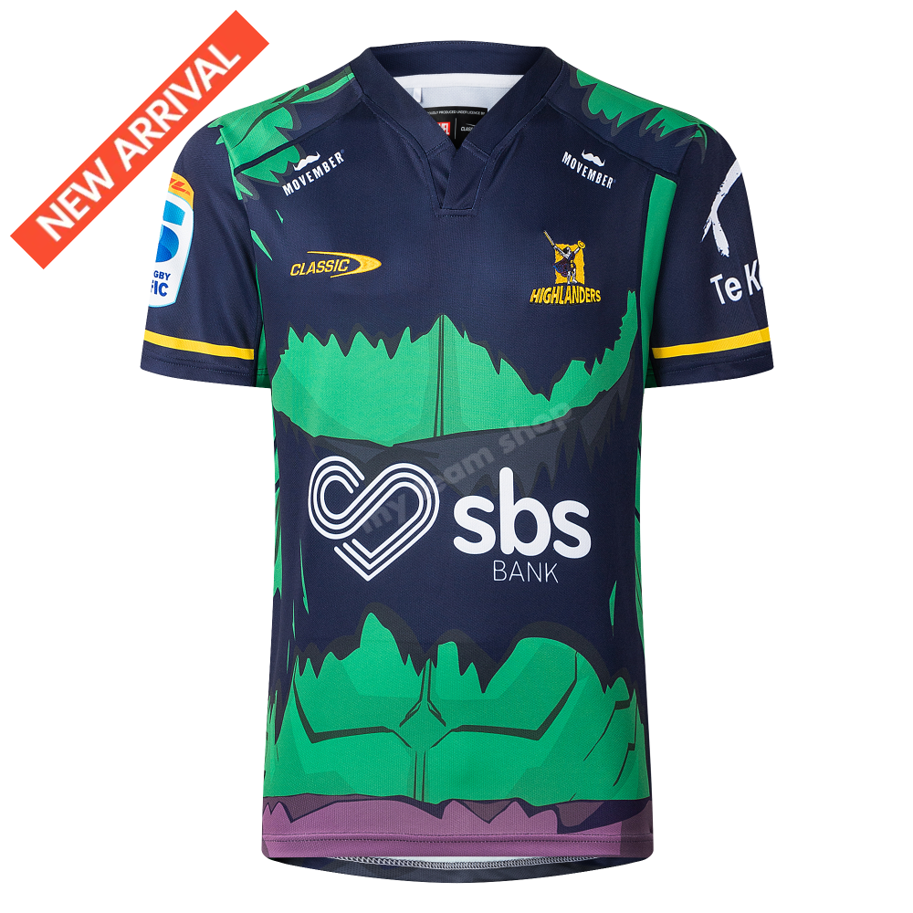 HIGHLANDERS RUGBY HULK MARVEL JERSEY Rugby Jersey