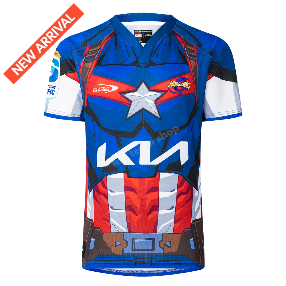 HURRICANES RUGBY CAPTAIN AMERICA MARVEL JERSEY Rugby Jersey