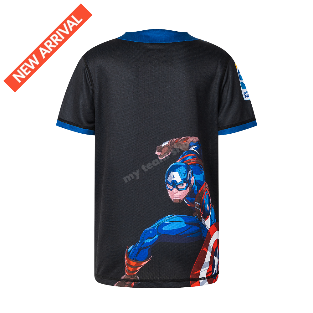 HURRICANES RUGBY CAPTAIN AMERICA YOUTH MARVEL WARM UP TEE Rugby Warm up Tee