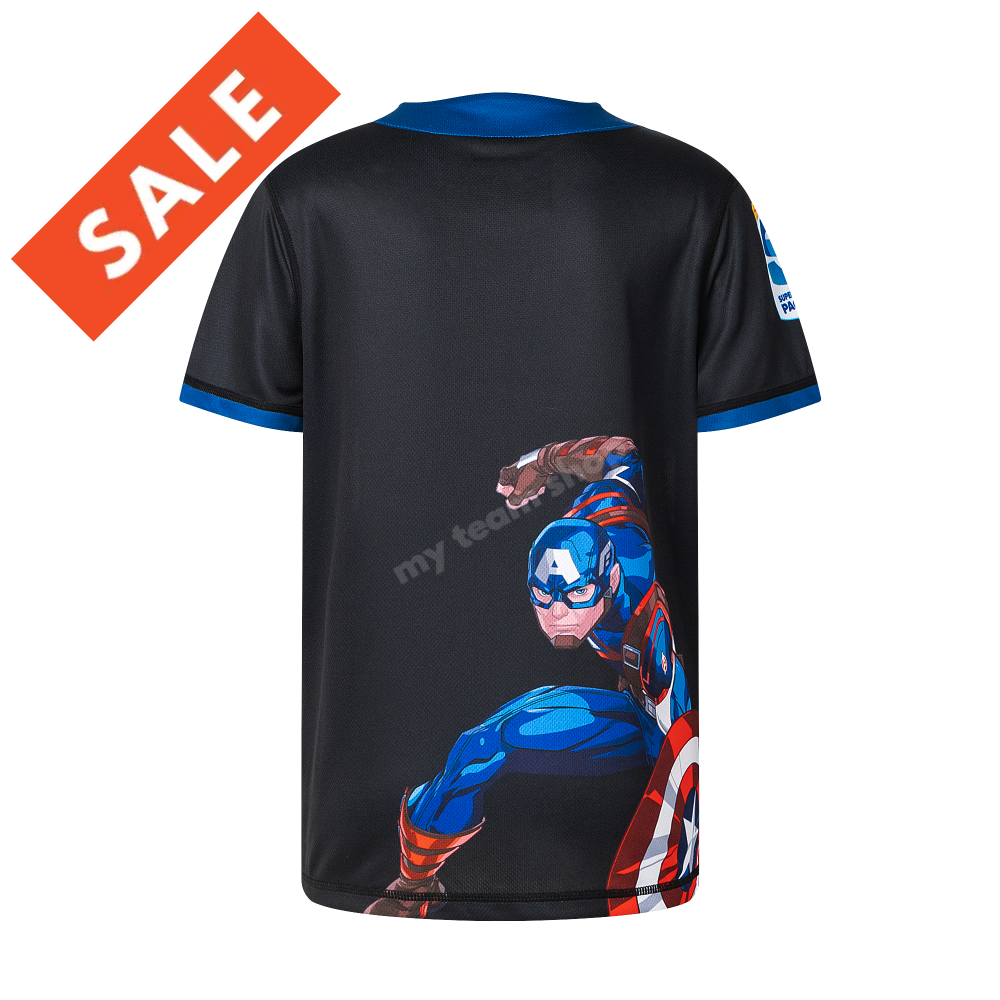 HURRICANES RUGBY CAPTAIN AMERICA YOUTH MARVEL WARM UP TEE Rugby Warm up Tee