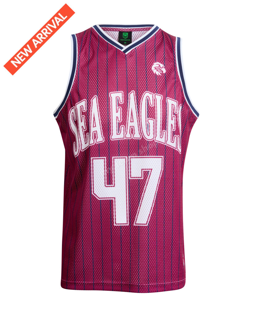MANLY SEA EAGLES NRL ADULT BASKETBALL SINGLET NRL Basketball Singlet