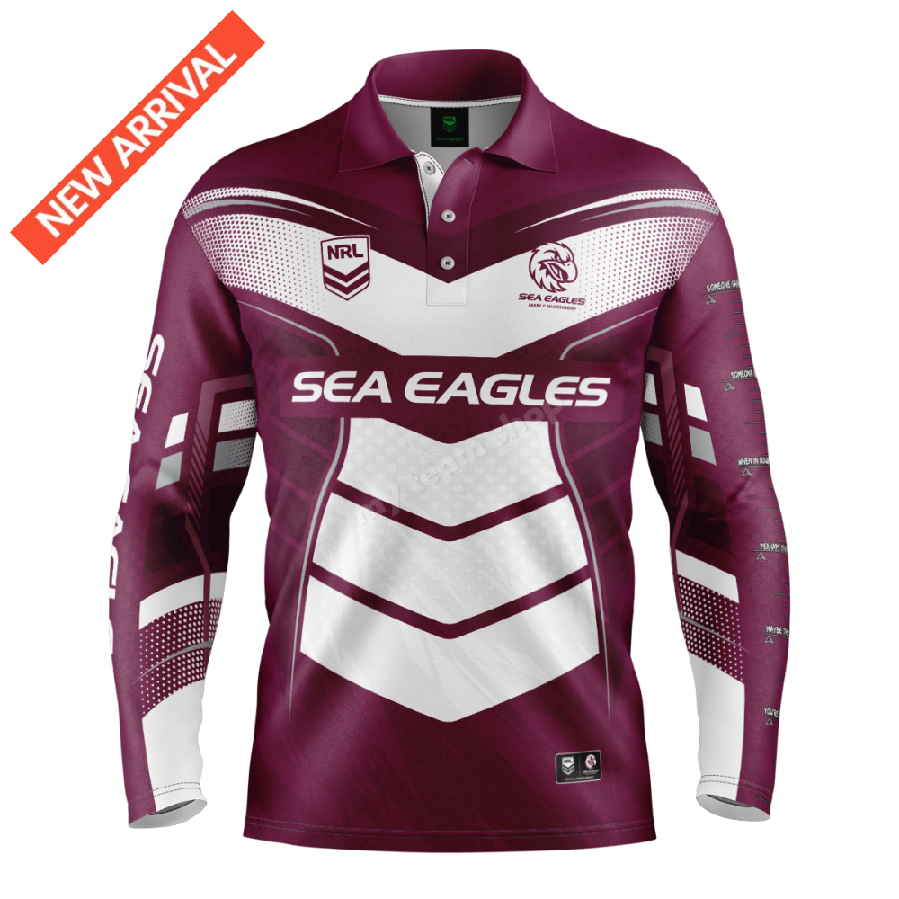 MANLY SEA EAGLES NRL ’CYBER’ FISHING SHIRT NRL Fishing Shirt