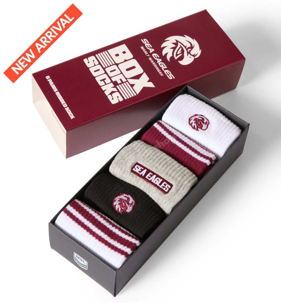 MANLY SEA EAGLES NRL EVERYDAY BOX OF SOCKS NRL Everyday Socks
