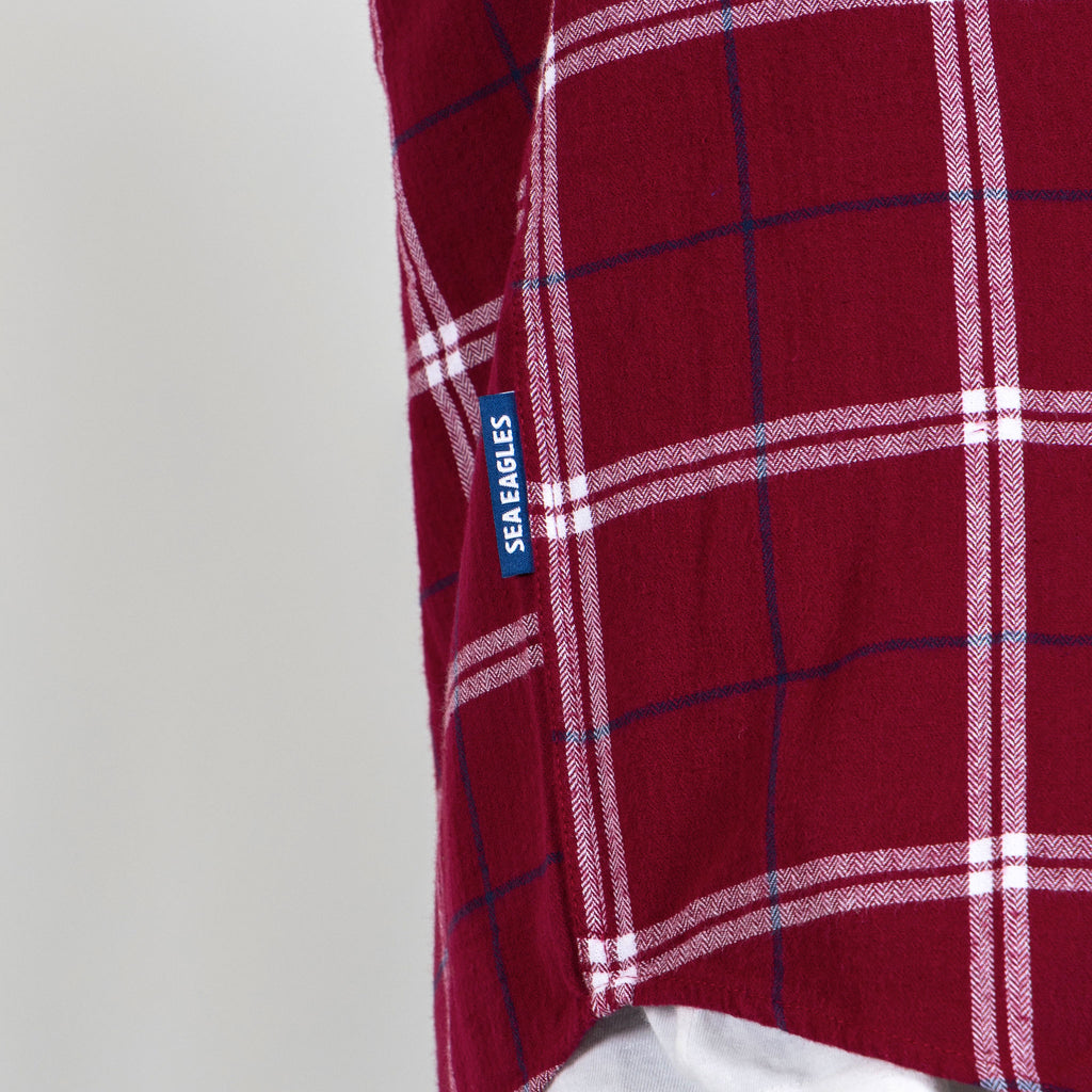 Manly Sea Eagles Nrl ’Mustang’ Flannel Shirt Logo Tag