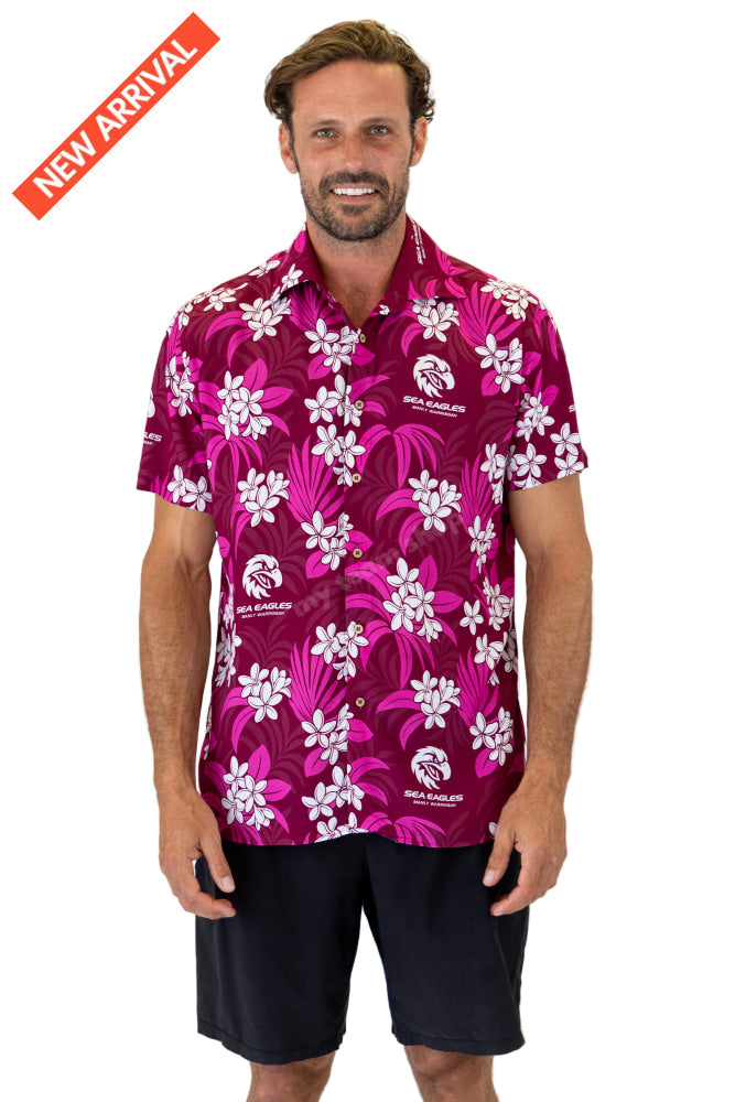 MANLY SEA EAGLES NRL ’’REEF’’ HAWAIIAN SHIRT NRL Hawaiian Shirt