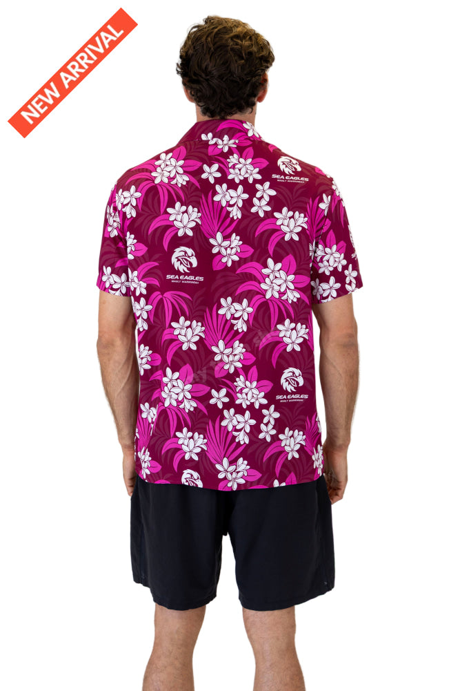 MANLY SEA EAGLES NRL ’’REEF’’ HAWAIIAN SHIRT NRL Hawaiian Shirt