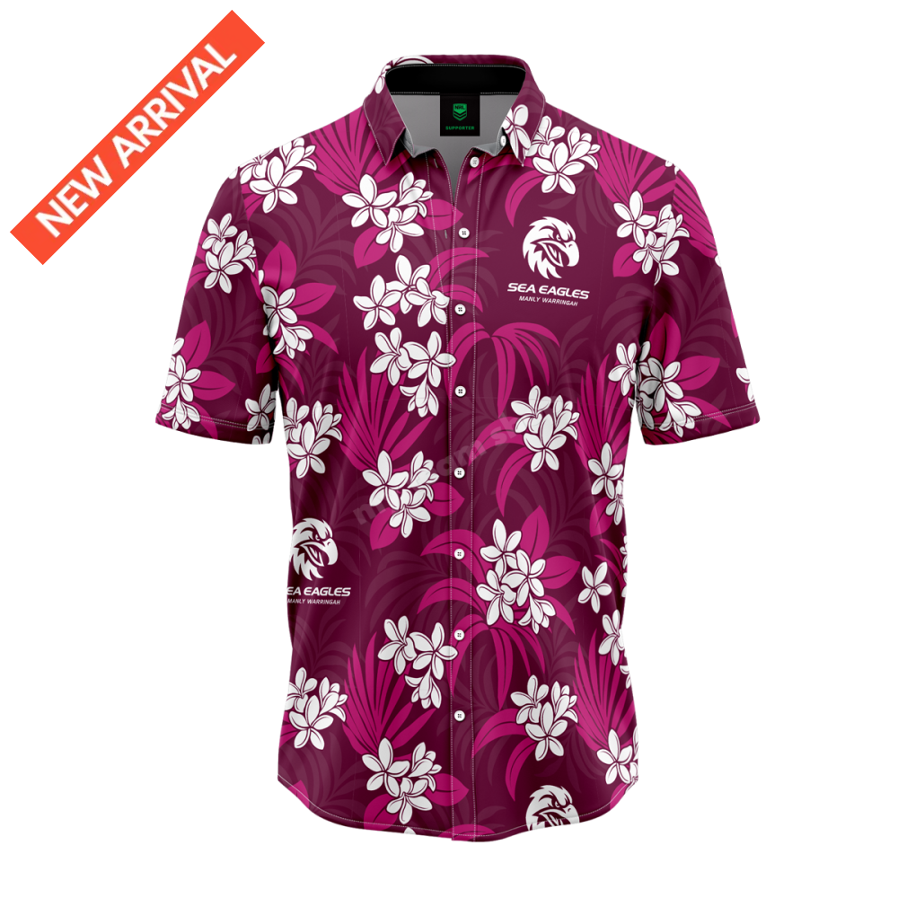 MANLY SEA EAGLES NRL ’’REEF’’ HAWAIIAN SHIRT NRL Hawaiian Shirt
