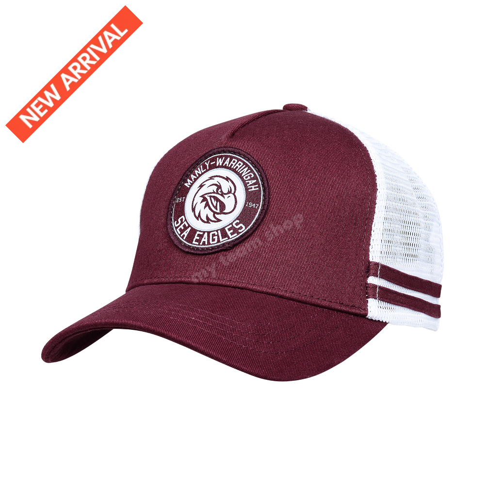 Manly Sea Eagles Nrl Stripe Trucker Caps Headwear