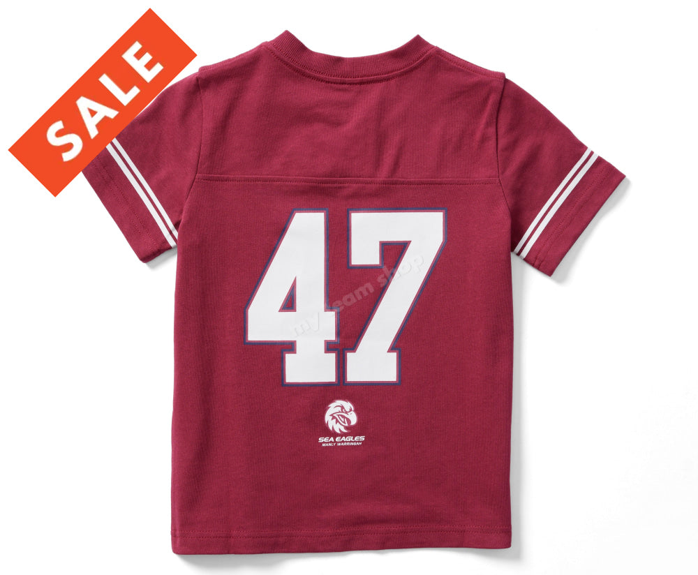 MANLY SEA EAGLES YOUTH GRIDIRON TEE BACK