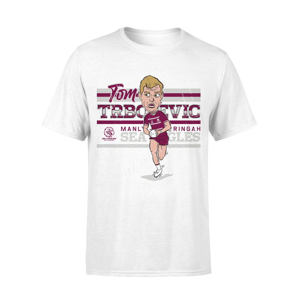 Manly Sea Eagles Tom Trbojevic Nrl Caricature Tee Caricature Tee