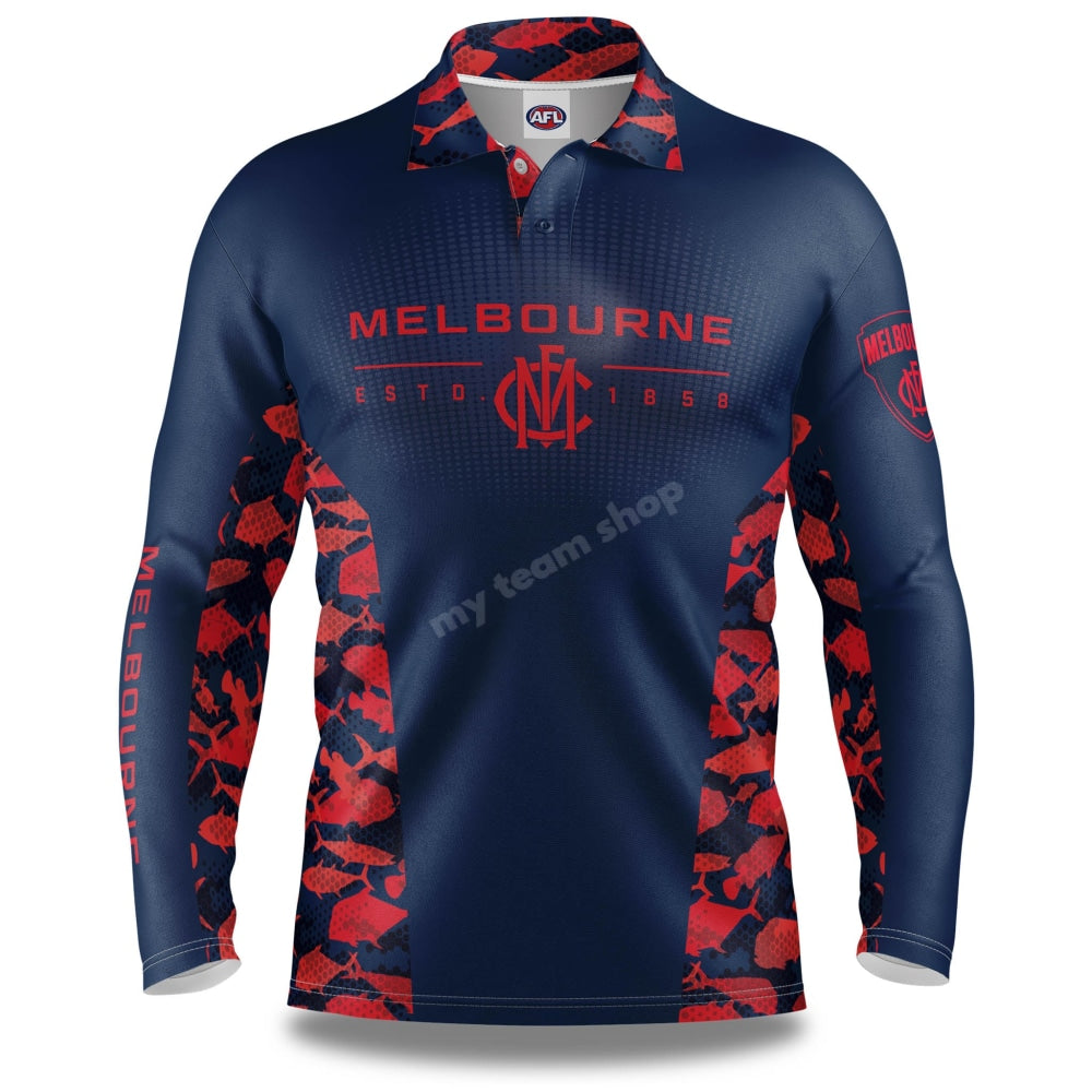 Melbourne Demons FC AFL "Reef Runner" Fishing Shirt Shirts & Tops